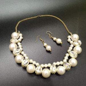 Pearl With Stone Choker Necklace Set