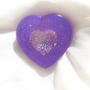 Purple Heart Shaker Keychain