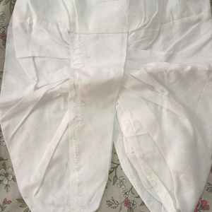 White Embroidered Dhoti Kurta For Kids