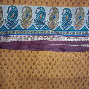 Mustard Polysilk Saree