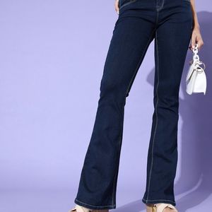 Here&Now Bootcut Stretchable Navy Blue Jeans