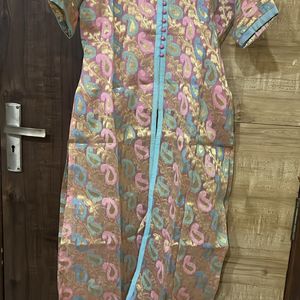 Tailor Made Banarasi Fabric Straight A Line Kurta