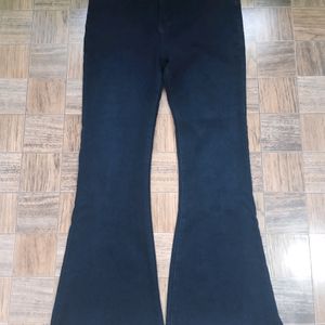 Women Flared High Rise Black Jeans