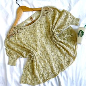 Pinterest Crochet Knitted Oversized Shinny Top