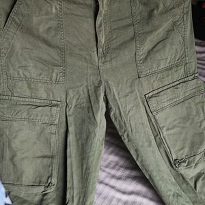 Olive Green Cargos,Size 30