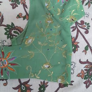 Green Embroidery Blouse