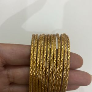 Golden Bangles Set Of 12