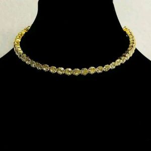 Golden Color Diamond Single Line Choker