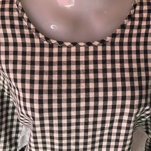 Women-checked-Top Full Sleeve With Design