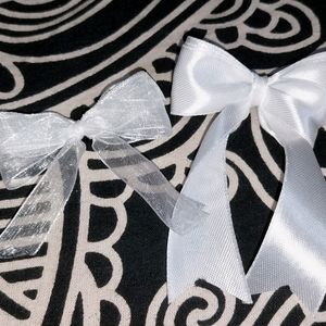 Handmade White Bow Clip