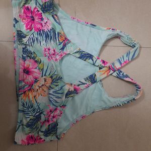 Swimming Gym Swim Beach Wear Top Bikini Floral Bra