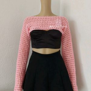 Crochet Pink Bolero