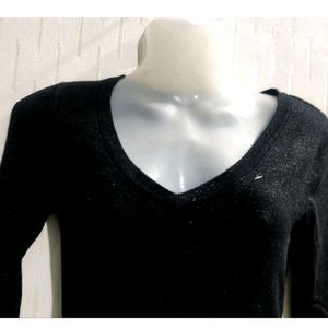 Black Shining Sweater Top