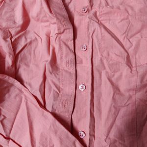 Coral Pink Fitted Shirt