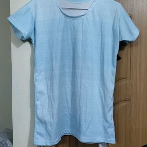 Ice Blue Strip T Shirt For Sale