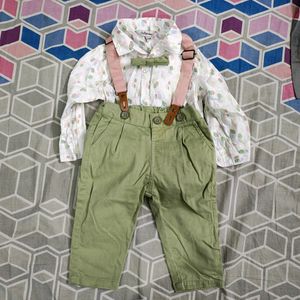 Party Wear For Baby Boy With Suspender And Bowtie