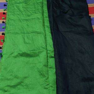 Fantastic Green And Black Kolkatta Cotton Saree