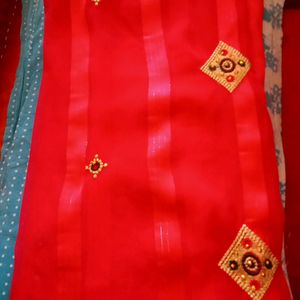 Red Beautiful Saree Never Used