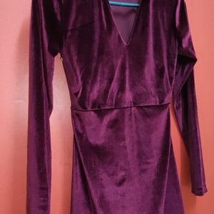 Festive Sale Tokyo talkies Burgundy Velvet Dress