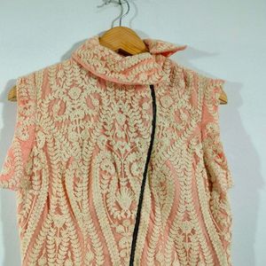 Peach Embroidered Tunic