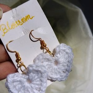 Crochet Heart Earings