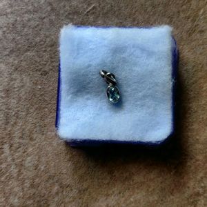 Blue Topaz pure silver pendant