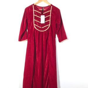 Maroon Lace Work Kurta Sets(Women’s)