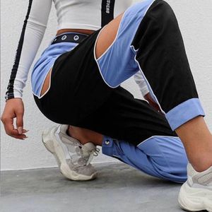 BLUE Korean Style Cut Out Pants (S)