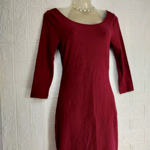 Maroon Bodycon Dress