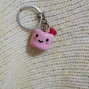 Cute Marshmallow Keychain