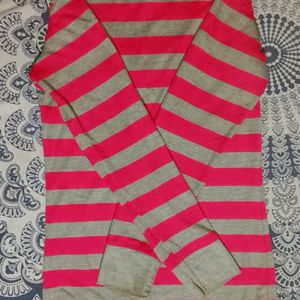 Pink And Grey Border Line SweetShirt