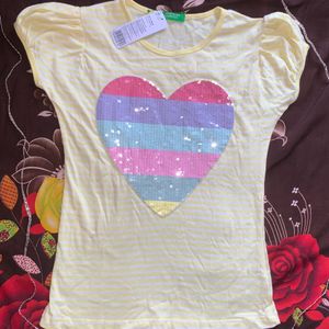 Cute Sequence Heart Top