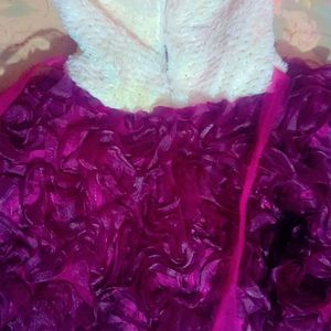 Purple Rose Velvet Frock