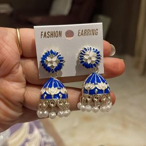 Jhumki With Meenakari Work