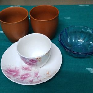 1Cup & Saucer,2 Kulhad