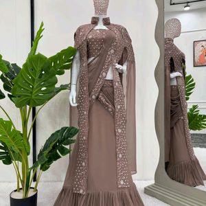 Lehanga Style Wedding Wear Saree. Fix Rate