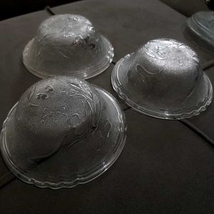 Frosted Glass Dinner Set. 8 Plates + 4 Bowl