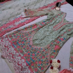 Pakistani Embroidery Work Suit Set