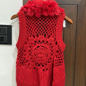 Fancy Red Winter Shrug