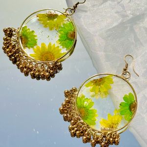 Lightweight Resin Round Gold Jhumkaa