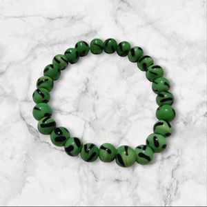 3pcs Set of handmade Green glass beads bracelets