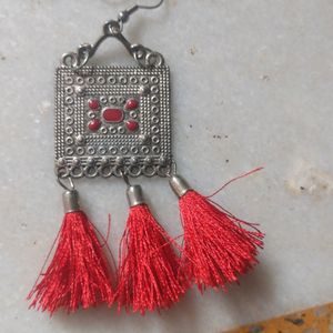 Choker Red Colour With Earrings