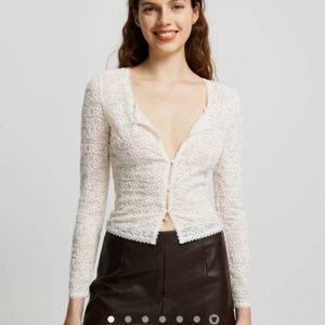 Lace-trimmed Placket Top