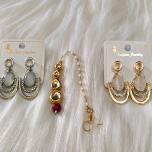 Earings Maangtika Combo