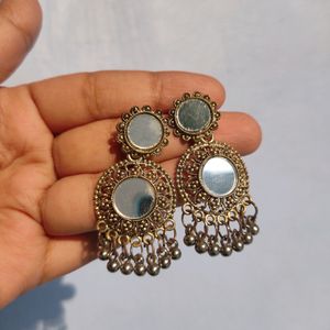 Oxidised Mirror Earrings