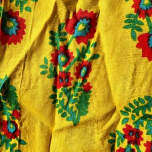 Yellow Printed Kurtha