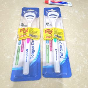 Combo Toothbrush Toothpaste Tonguecleaner Comb