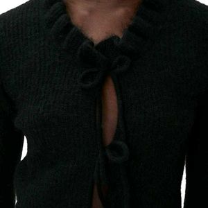 Alpaca Wool Cardigan With Beads