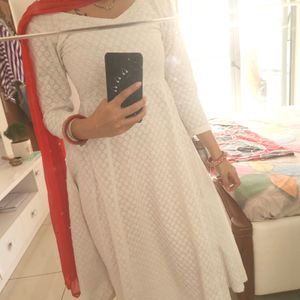 Chikan Anarkali Kurta