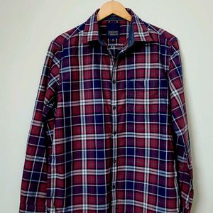 Indian Terrain Flannel Shirt Men's Blue Red White